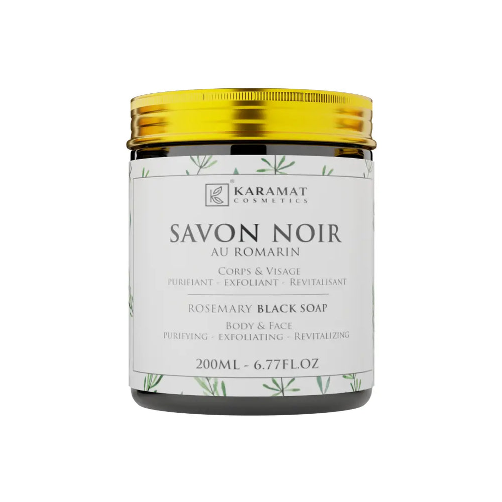 Savon Noir Revitalisant au Romarin – 200ml