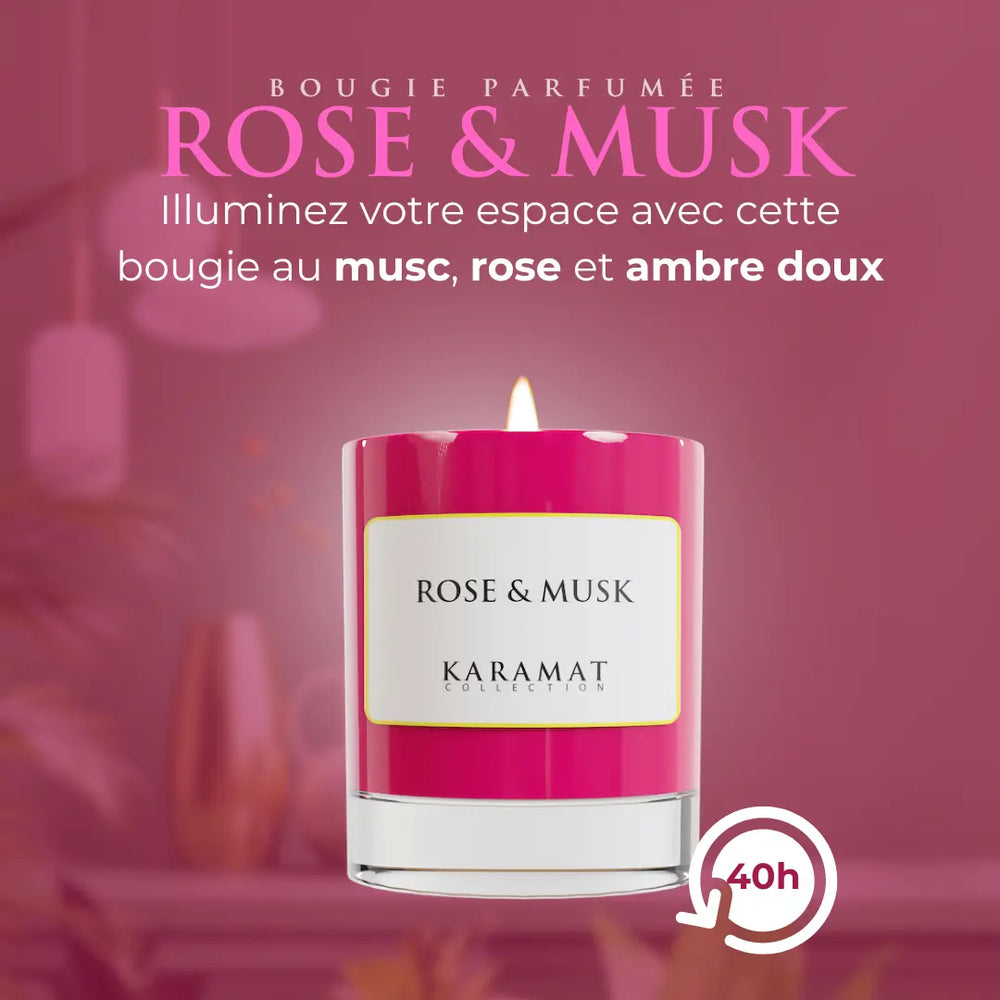 bougie parfumée Rose & Musk – Harmonie Florale