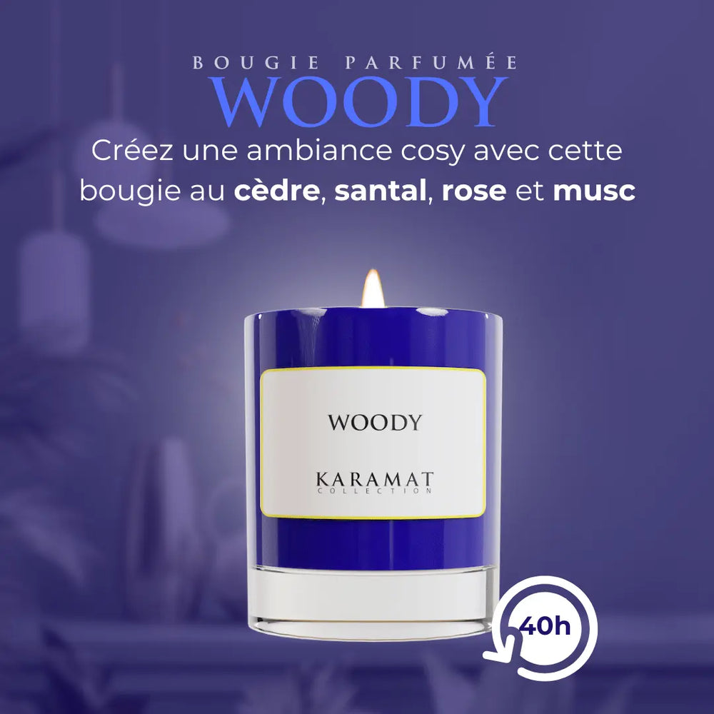 bougie parfumée Woody – Essence de Forêt