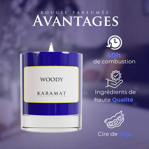bougie parfumée Woody – Essence de Forêt