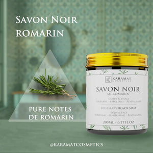 Savon Noir Revitalisant au Romarin – 200ml