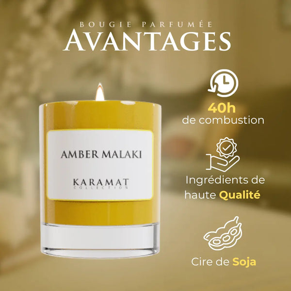 bougie parfumée Amber Malaki – Éclats d’Ambre