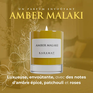 bougie parfumée Amber Malaki – Éclats d’Ambre
