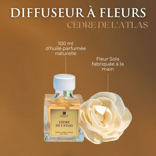 DIFFUSEUR À FLEURS 100ml – CÈDRE DE L’ATLAS