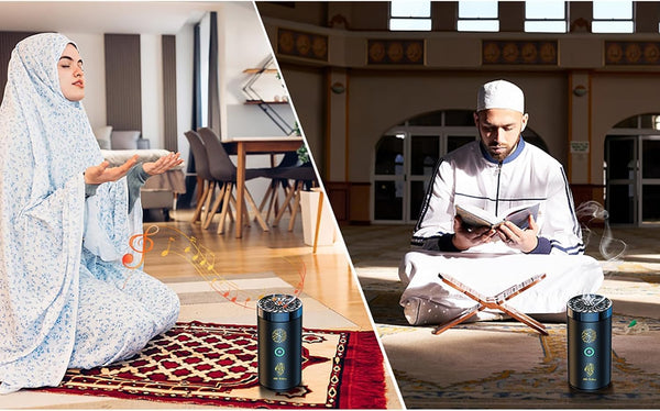 2 in 1 Electric Incense Burner (Karamats): with Quran Speaker, Remote Control, Bakhoor Burner, Aroma Diffuser for Car, Office, Home, Bedroom, Living Room, Study, Spa