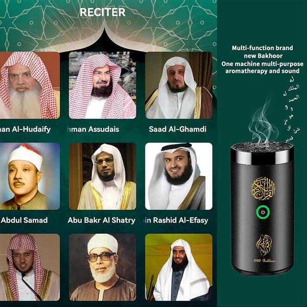 2 in 1 Electric Incense Burner (Karamats): with Quran Speaker, Remote Control, Bakhoor Burner, Aroma Diffuser for Car, Office, Home, Bedroom, Living Room, Study, Spa