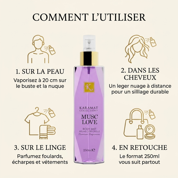 Brume Corporelle 250ml - comment l'utiliser