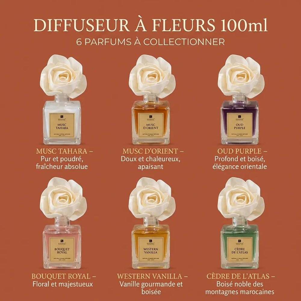 Diffuseur à Fleurs 100ml Musc Tahara – mise en scène lifestyle