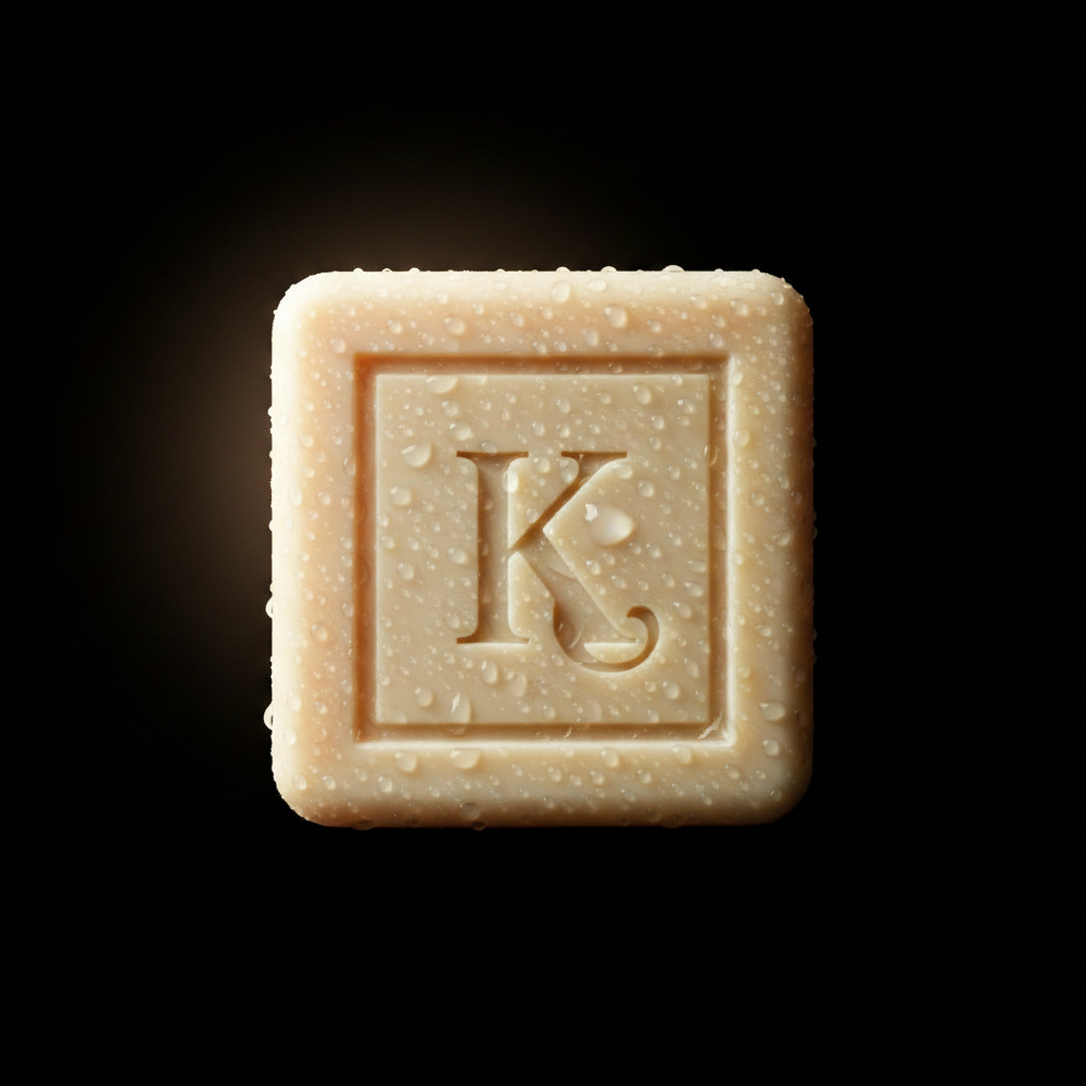 Savon naturel à la bave d'escargot 125 g Karamat et sa boîte sur travertin