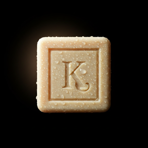Gros plan du savon à la bave d'escargot 125 g Karamat gravé du K