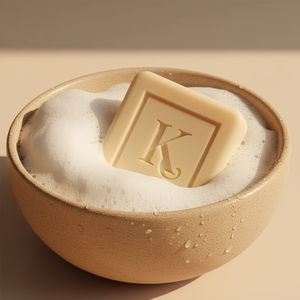 Savon au soufre 125 g Karamat et sa mousse crémeuse dans un bol