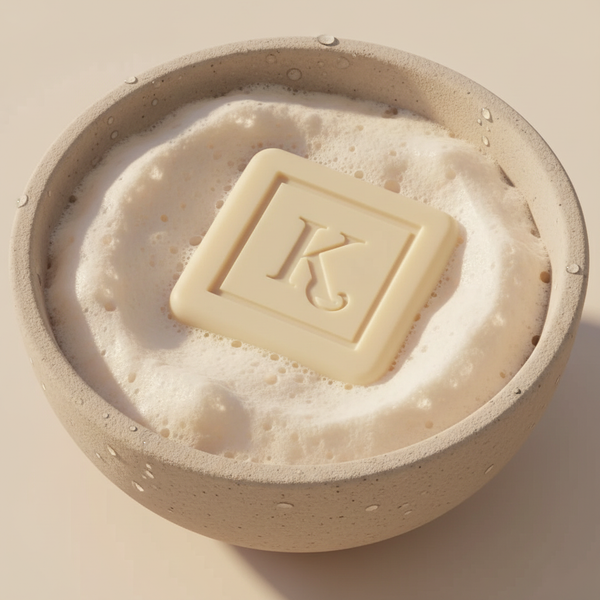 Savon au lait et miel 125 g Karamat et sa mousse lactée dans un bol