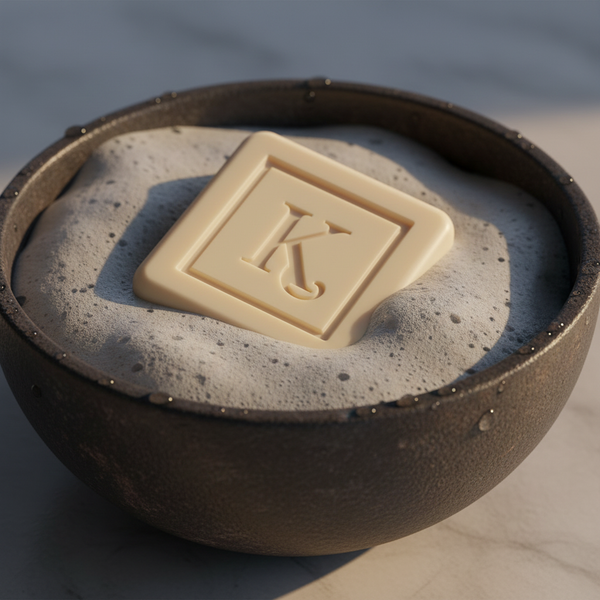Savon au charbon actif 125 g Karamat et sa mousse dans un bol