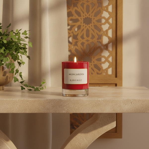 Bougie parfumée Mon Jardin 170 g Karamat, 40 heures de combustion