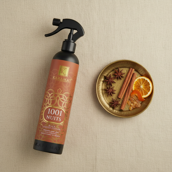 Spray d'ambiance 1001 Nuits 500 ml Karamat à plat avec épices et ambre