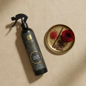 Spray d'ambiance Oudh Imperial 500 ml Karamat à plat avec safran et oud