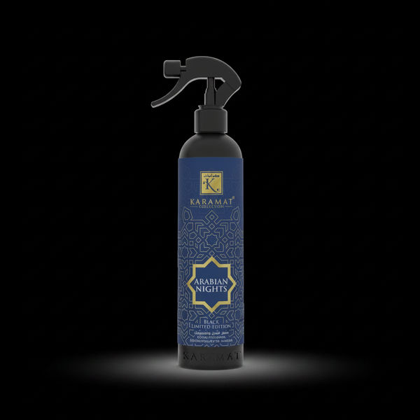 Spray d'ambiance Arabian Nights 500 ml Karamat sur fond noir