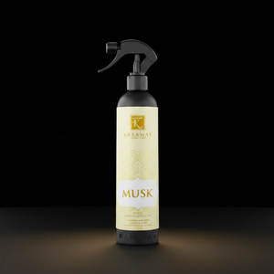 Spray d'ambiance Musk 500 ml Karamat sur fond noir