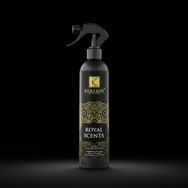 Spray d'ambiance Royal Scents 500 ml Karamat sur fond noir