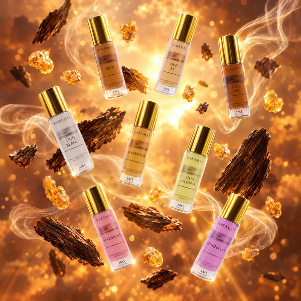 Boîte Découverte Oud & Encens 3 ml – parfums roll-on sans alcool Karamat Collection