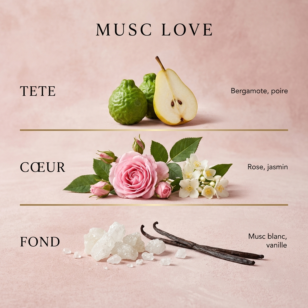 Pyramide olfactive Musc Love - Brume Corporelle 250ml