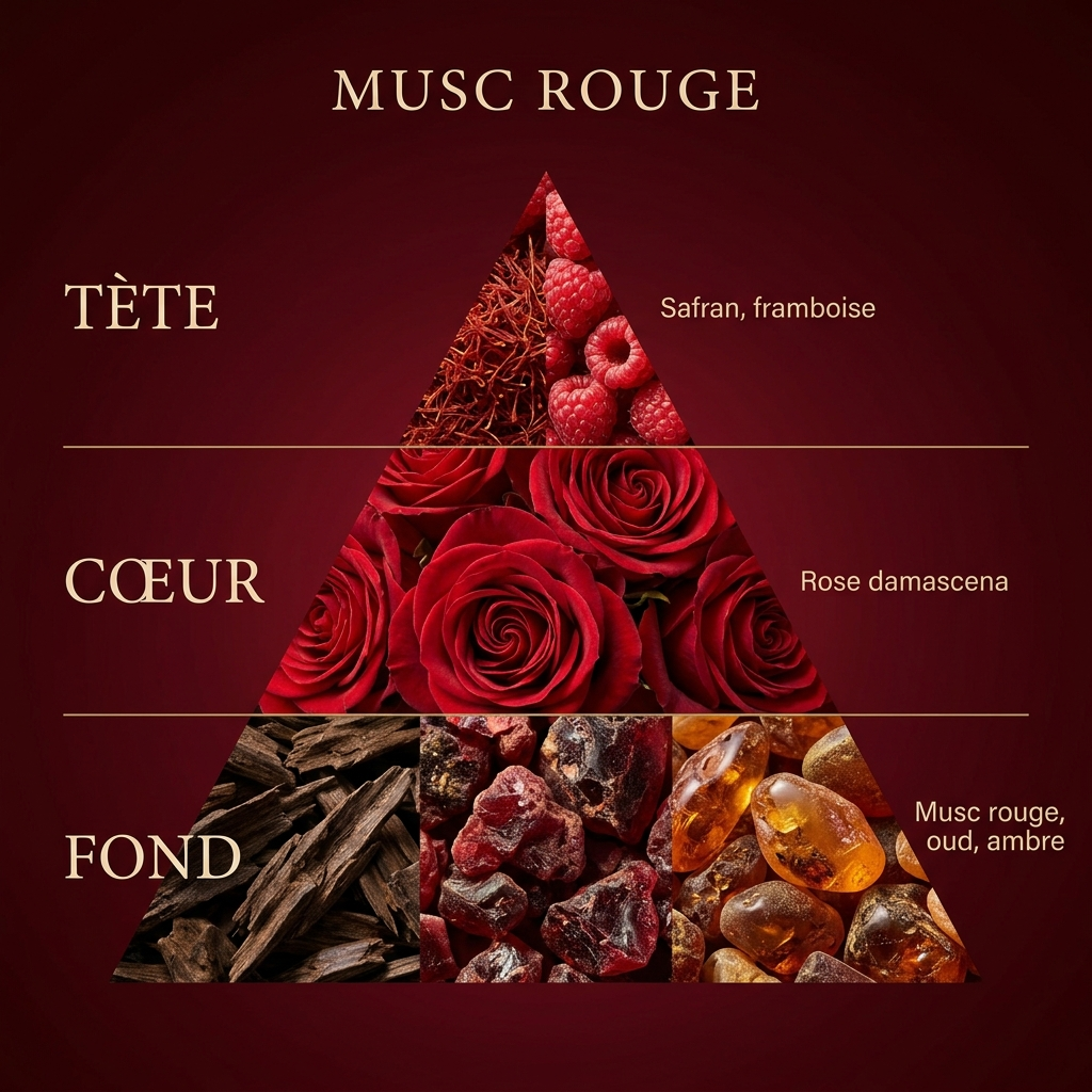 Pyramide olfactive Musc Rouge - Brume Corporelle 250ml
