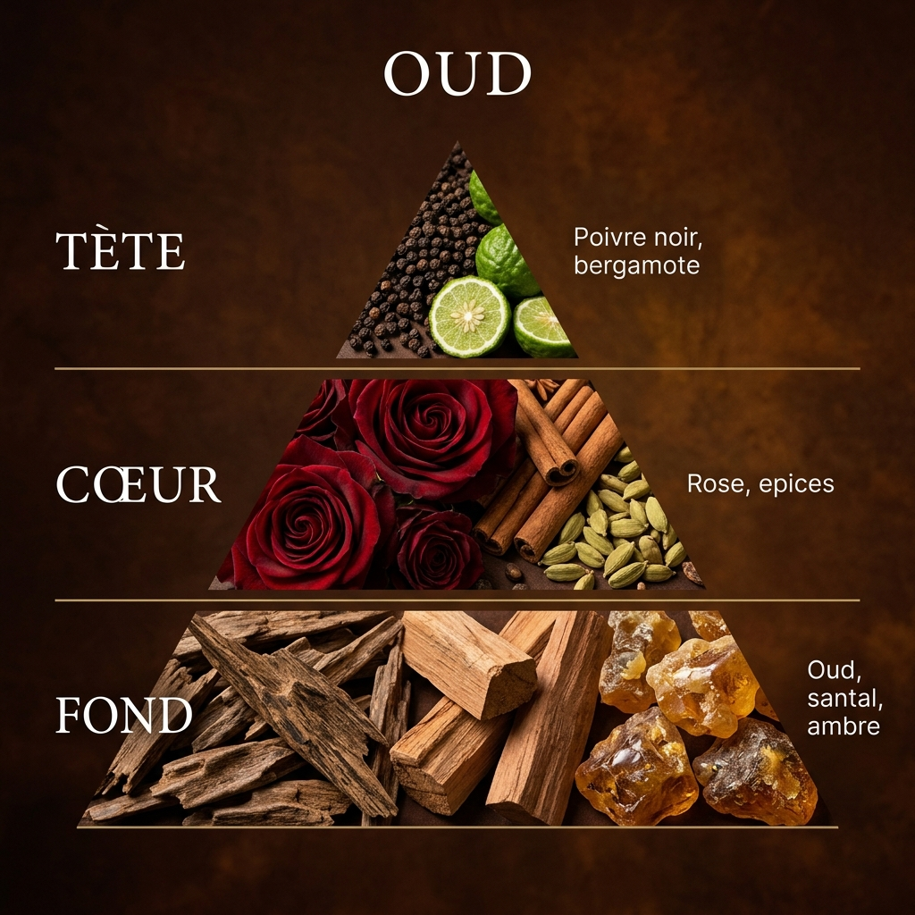 Pyramide olfactive Oud - Brume Corporelle 250ml