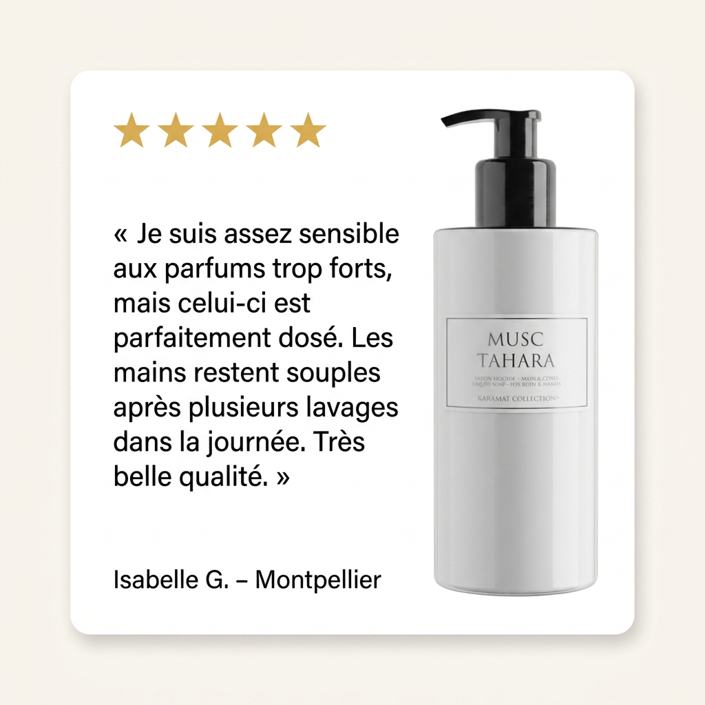 Avis client Isabelle G. (Montpellier) — Savon Liquide de Luxe 300ml